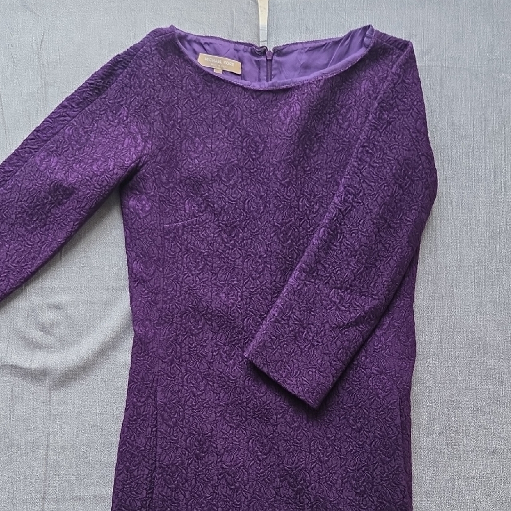 Michael Kors Rich Purple Long Sleeve Dress